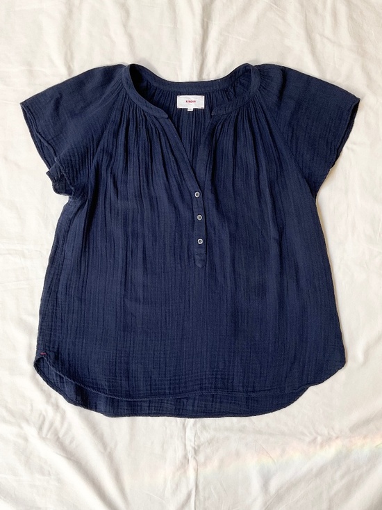 XiRENA Tops - Xirena Navy Cotton Gauze Blouse Top